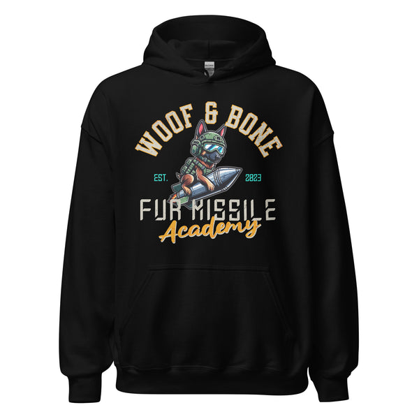 Zero Bark Thirty, Fur Missile Academy - Belgian Malinois - Unisex Hoodie - Woof & Bone Apparel