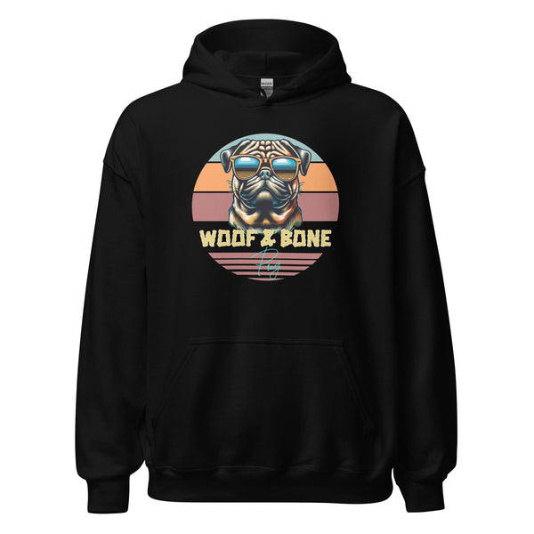 Retro Breeds - Pug Dog - Unisex Hoodie - Woof & Bone