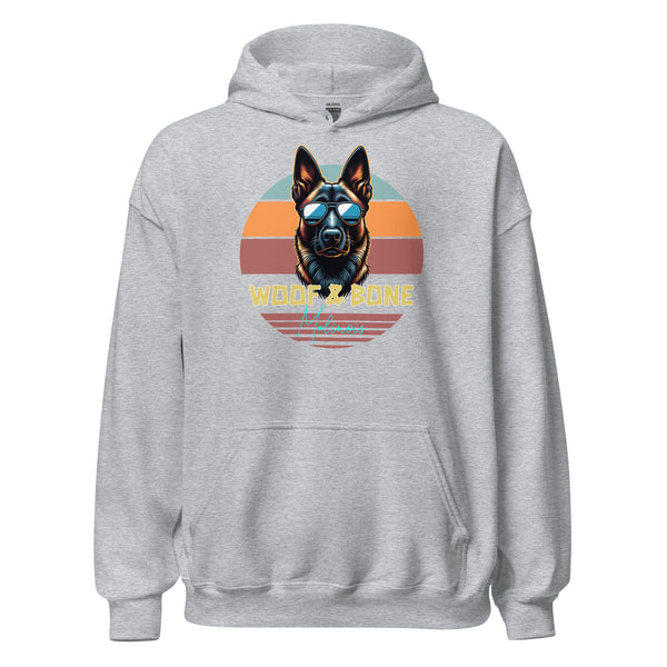 Retro Breeds -  Belgian Malinois - Unisex Hoodie - Woof & Bone