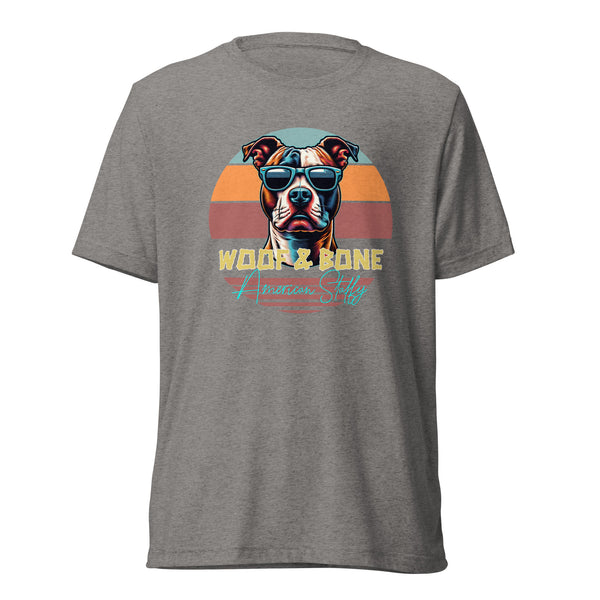 Retro Breeds – American Staffy - Unisex Short Sleeve T-Shirt - Woof & Bone