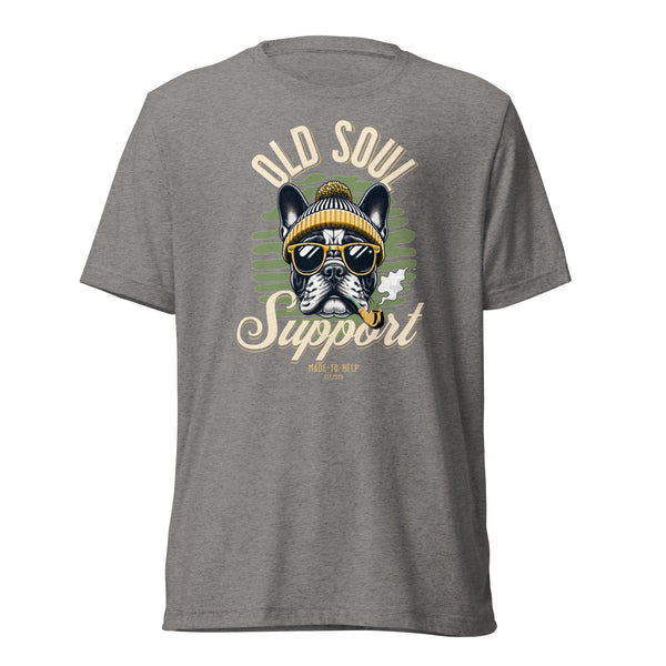 Old Soul Support - French Bulldog - Unisex Short Sleeve T-Shirt- Woof & Bone